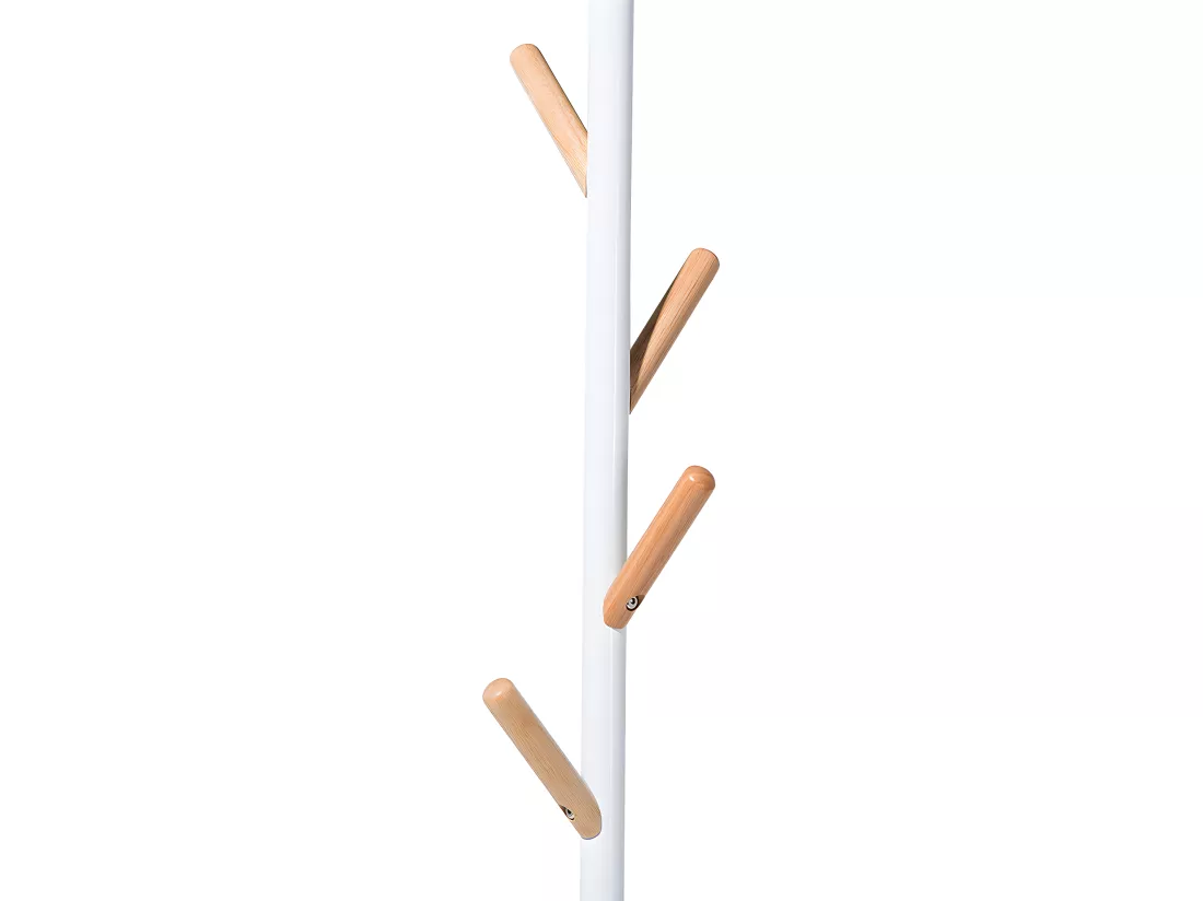 Porte-manteau Blanc En Bois De Pin ALBIN 6 Porte-manteau Blanc En Bois De Pin ALBIN – Image 4