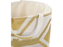 Corbeille Textile Crème Et Doré HANWELLA -Meilleur Meubles Magasin accessoire de rangement 17467589