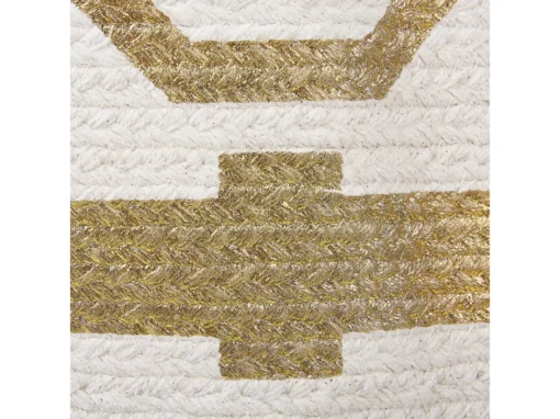 Corbeille Textile Crème Et Doré HANWELLA -Meilleur Meubles Magasin accessoire de rangement 17467591