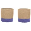 Lot De 2 Paniers En Jute Beige Et Violet BULANIK -Meilleur Meubles Magasin accessoire de rangement 17467593