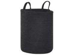 Lot De 2 Paniers En Coton Noir SARYK -Meilleur Meubles Magasin accessoire de rangement 17467637