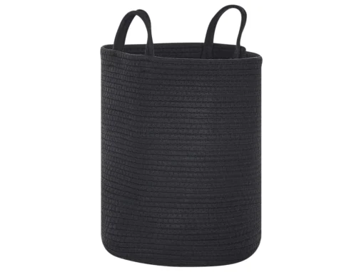 Lot De 2 Paniers En Coton Noir SARYK -Meilleur Meubles Magasin accessoire de rangement 17467637