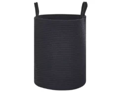 Lot De 2 Paniers En Coton Noir SARYK -Meilleur Meubles Magasin accessoire de rangement 17467639