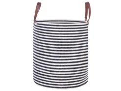 Panier En Coton Blanc Et Noir ICHKA -Meilleur Meubles Magasin accessoire de rangement 17467649