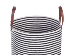 Panier En Coton Blanc Et Noir ICHKA -Meilleur Meubles Magasin accessoire de rangement 17467651