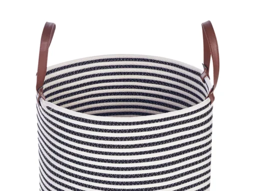 Panier En Coton Blanc Et Noir ICHKA -Meilleur Meubles Magasin accessoire de rangement 17467651
