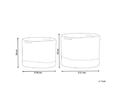 Lot De 2 Paniers En Coton Blanc Et Beige KAHAN -Meilleur Meubles Magasin accessoire de rangement 17467681