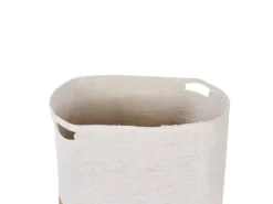 Lot De 2 Paniers En Coton Blanc Et Beige KAHAN -Meilleur Meubles Magasin accessoire de rangement 17467683