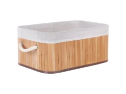 Lot De 5 Paniers En Bambou Teinte Bois Clair TALPE -Meilleur Meubles Magasin accessoire de rangement 17467719