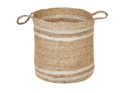 Lot De 3 Paniers En Jute Naturel Et Beige ZHOB -Meilleur Meubles Magasin accessoire de rangement 17467749