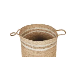 Lot De 3 Paniers En Jute Naturel Et Beige ZHOB -Meilleur Meubles Magasin accessoire de rangement 17467751