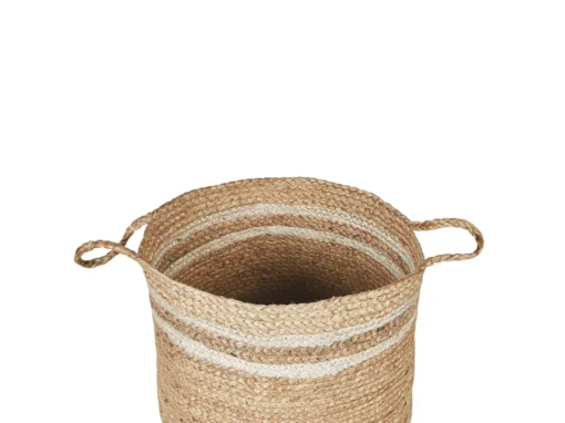 Lot De 3 Paniers En Jute Naturel Et Beige ZHOB -Meilleur Meubles Magasin accessoire de rangement 17467751