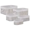 Lot De 5 Paniers En Bambou Gris TALPE -Meilleur Meubles Magasin accessoire de rangement 17467773