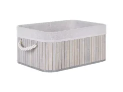 Lot De 5 Paniers En Bambou Gris TALPE -Meilleur Meubles Magasin accessoire de rangement 17467781