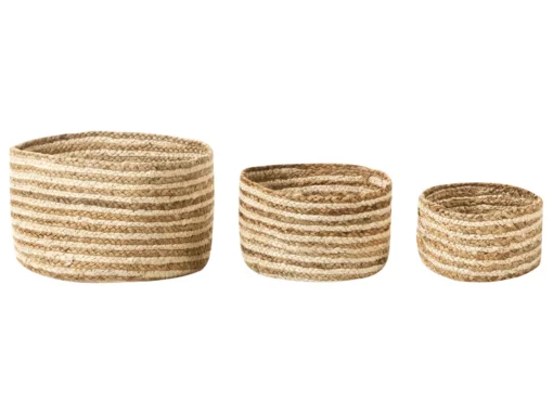 Lot De 3 Paniers En Jute Naturel Et Beige KAHU -Meilleur Meubles Magasin accessoire de rangement 18902839