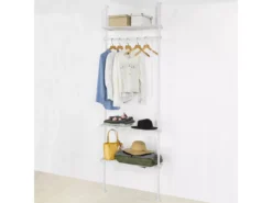 Télescopique Porte-vêtements Système De Penderie Télescopique L (52-80) X H (233-300) Cm, Kls07-w -Meilleur Meubles Magasin accessoire de rangement 18911737