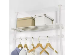Télescopique Porte-vêtements Système De Penderie Télescopique L (52-80) X H (233-300) Cm, Kls07-w -Meilleur Meubles Magasin accessoire de rangement 18911745