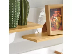 Porte-manteau Mural En 2 Parties Étagère Murale Avec 5 Crochets Et 1 étagère, FHK21-WN -Meilleur Meubles Magasin accessoire de rangement 19126213