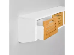 Porte-manteau Étagère Murale Avec 3 Paniers Et 4 Crochets, FHK19-WN -Meilleur Meubles Magasin accessoire de rangement 19126237