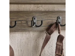 Porte Manteau Mural Étagère De Rangement Avec 4 Compartiments Et 5 Crochets, FHK25-N -Meilleur Meubles Magasin accessoire de rangement 19126253