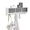 Portemanteau Mural Étagère 3 Tiroirs Meuble D’entrée Penderie Mural – Blanc, FRG282-W -Meilleur Meubles Magasin accessoire de rangement 19183655