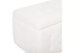 Ottoman Coffre Bouclé Blanc MICHIGAN -Meilleur Meubles Magasin accessoire de rangement 19337835