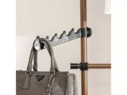 Télescopique Garde-robe Système De Penderie Télescopique Avec 5 Barres Portant De Vêtement, Kls04-br -Meilleur Meubles Magasin accessoire de rangement 19399647