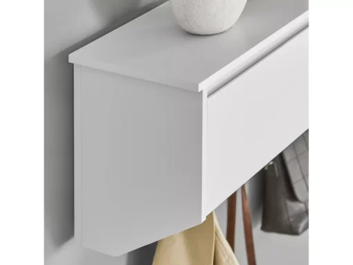 Portemanteau Mural Portant À Vêtements Étagère Murale Avec 2 Portes Et 5 Crochets Doubles, Fhk24-w -Meilleur Meubles Magasin accessoire de rangement 19404589