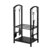Porte Bûches Serviteur De Cheminée Avec 4 Outils Ensemble D‘outilspour Intérieur Extérieur,SoBuy SDA01-SCH -Meilleur Meubles Magasin accessoire de rangement 19557685
