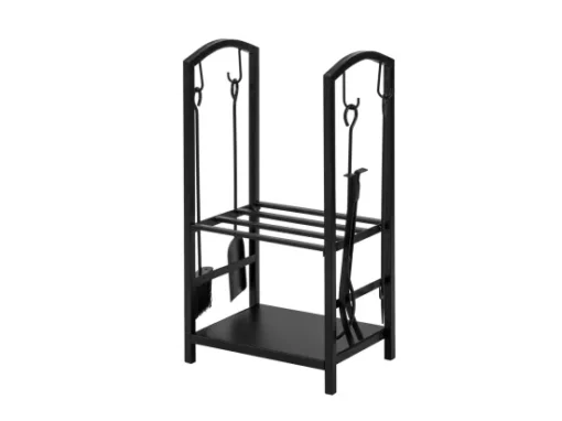 Porte Bûches Serviteur De Cheminée Avec 4 Outils Ensemble D‘outilspour Intérieur Extérieur,SoBuy SDA01-SCH -Meilleur Meubles Magasin accessoire de rangement 19557685
