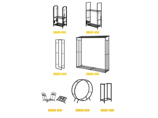Porte Bûches Serviteur De Cheminée Avec 4 Outils Ensemble D‘outilspour Intérieur Extérieur,SoBuy SDA01-SCH -Meilleur Meubles Magasin accessoire de rangement 19557697
