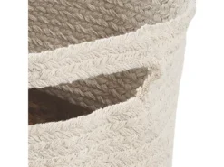 Lot De 2 Corbeilles Textiles Beige Et Gris Clair NAULLA -Meilleur Meubles Magasin accessoire de rangement 21973375