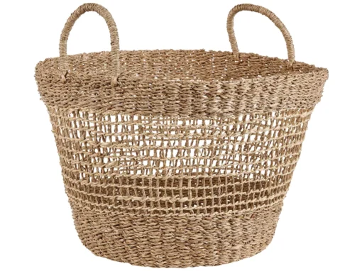 Lot De 2 Paniers Naturels En Herbes Marines AROWANA -Meilleur Meubles Magasin accessoire de rangement 23017139