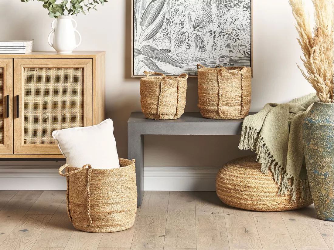 Lot De 3 Paniers En Jute Naturel WADH 4 Lot De 3 Paniers En Jute Naturel WADH – Image 2