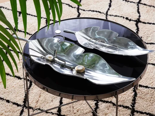 Coupelle Décorative Argentée 49 Cm AMRUS -Meilleur Meubles Magasin accessoire de rangement 24502933