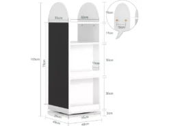 Bibliothèque Enfant Rotative à 360 Rangement Pour Livres Et Jouets AvecTableau Noir, KMB64-W 9 Bibliothèque Enfant Rotative à 360 Rangement Pour Livres Et Jouets AvecTableau Noir, KMB64-W -Meilleur Meubles Magasin bibliotheque 15947909