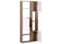 Bibliothèque Effet Bois Foncé / Blanc 6 Niveaux GRADA -Meilleur Meubles Magasin bibliotheque 16130415