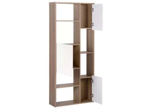 Bibliothèque Effet Bois Foncé / Blanc 6 Niveaux GRADA -Meilleur Meubles Magasin bibliotheque 16130415