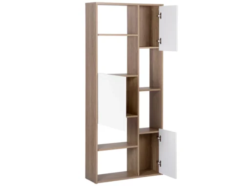 Bibliothèque Effet Bois Foncé / Blanc 6 Niveaux GRADA -Meilleur Meubles Magasin bibliotheque 16130417