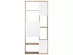 Bibliothèque Effet Bois Foncé / Blanc 6 Niveaux GRADA -Meilleur Meubles Magasin bibliotheque 16130419