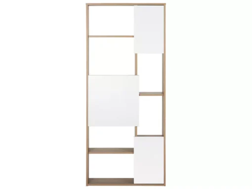 Bibliothèque Effet Bois Foncé / Blanc 6 Niveaux GRADA -Meilleur Meubles Magasin bibliotheque 16130419