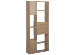 Bibliothèque Effet Bois Foncé / Blanc 6 Niveaux GRADA -Meilleur Meubles Magasin bibliotheque 16130421