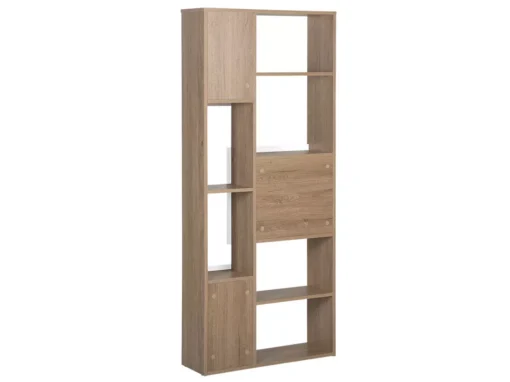 Bibliothèque Effet Bois Foncé / Blanc 6 Niveaux GRADA -Meilleur Meubles Magasin bibliotheque 16130421