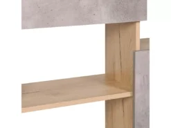 Bibliothèque Effet Bois Clair Et Béton 6 Niveaux GRADA -Meilleur Meubles Magasin bibliotheque 16130547