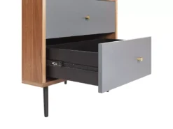 Bibliothèque 4 Niveaux Gris Et Bois Foncé RICHMOND -Meilleur Meubles Magasin bibliotheque 16130881