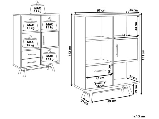 Bibliothèque 4 Compartiment En Bois Foncé ATLANTA -Meilleur Meubles Magasin bibliotheque 16614003