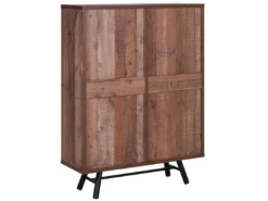 Bibliothèque 4 Compartiment En Bois Foncé ATLANTA -Meilleur Meubles Magasin bibliotheque 16614009