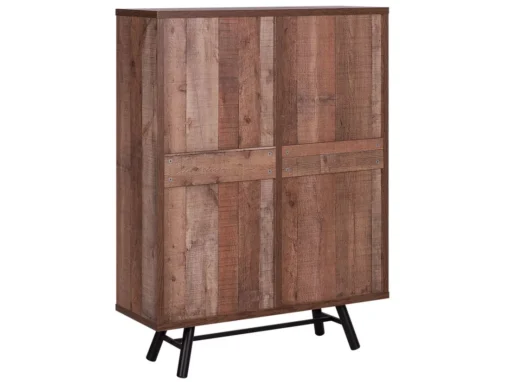 Bibliothèque 4 Compartiment En Bois Foncé ATLANTA -Meilleur Meubles Magasin bibliotheque 16614009