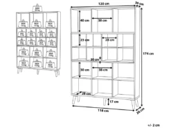 Bibliothèque Avec 17 Compartiments Blanc Et Marron ALLOA -Meilleur Meubles Magasin bibliotheque 16614189