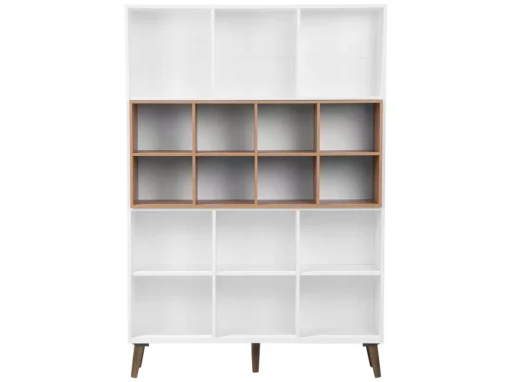 Bibliothèque Avec 17 Compartiments Blanc Et Marron ALLOA -Meilleur Meubles Magasin bibliotheque 16614191